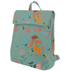 Background Flower Plant Leaves Flap Top Backpack by Ravend