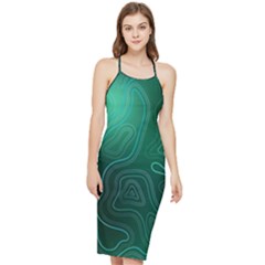 Green Line Shape Stripe Corolla Bodycon Cross Back Summer Dress by Ravend