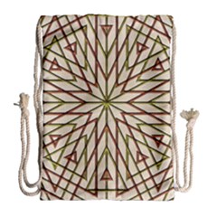Kaleidoscope Line Triangle Pattern Drawstring Bag (large) by Ravend