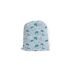 Illustration Flower Pattern Wallpaper Seamless Drawstring Pouch (xs) by Ravend