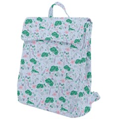 Illustration Flower Pattern Wallpaper Seamless Flap Top Backpack by Ravend