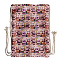 Funny Monsters Teens Collage Drawstring Bag (large) by dflcprintsclothing