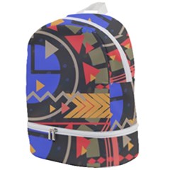 Background Abstract Colors Shapes Zip Bottom Backpack by Wegoenart