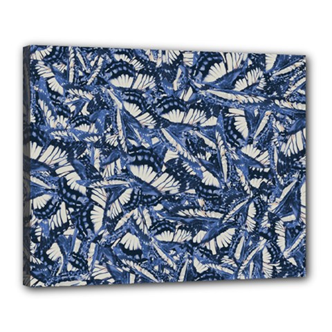 Butterflies Motif Collage Pattern Canvas 20  X 16  (stretched) by dflcprintsclothing