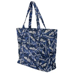 Butterflies Motif Collage Pattern Zip Up Canvas Bag by dflcprintsclothing