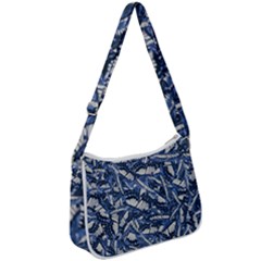 Butterflies Motif Collage Pattern Zip Up Shoulder Bag by dflcprintsclothing