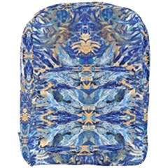 Cobalt On Gold Full Print Backpack by kaleidomarblingart