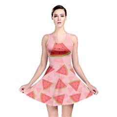 Background Watermelon Pattern Fruit Reversible Skater Dress by Wegoenart