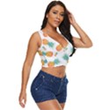Pineapple Background Pattern Fruit Women s Sleeveless Wrap Top View3