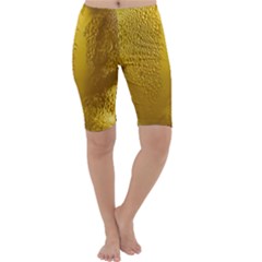 Beer Drink Glass Yellow Cup Bar Cropped Leggings  by Wegoenart