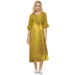 Beer Drink Glass Yellow Cup Bar Double Cuff Midi Dress by Wegoenart