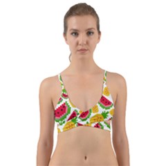 Watermelon Pattern Fruit Summer Wrap Around Bikini Top by Wegoenart