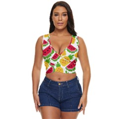 Watermelon Pattern Fruit Summer Women s Sleeveless Wrap Top by Wegoenart