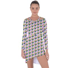 Sweet Dessert Food Cake Pattern Asymmetric Cut-out Shift Dress by Wegoenart