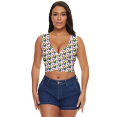 Sweet Dessert Food Cake Pattern Women s Sleeveless Wrap Top by Wegoenart