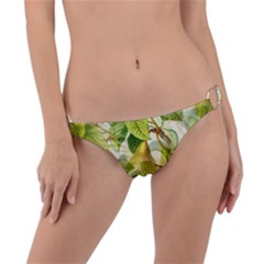 Pear Fruit Tree Organic Pattern Ring Detail Bikini Bottom by Wegoenart