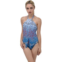 Abstract Background Pattern Tile Go With The Flow One Piece Swimsuit by Wegoenart