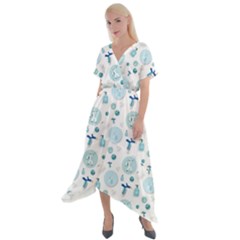 Vaccine Syringe Disinfection Cross Front Sharkbite Hem Maxi Dress by Wegoenart