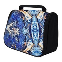 Cobalt On Gold Symmetry Full Print Travel Pouch (small) by kaleidomarblingart