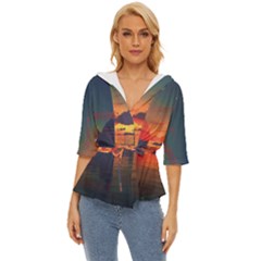 Digital Art Artwork Fantasy Landscape Sky Nature Lightweight Drawstring Hooded Top by danenraven
