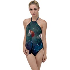 Planet Galaxy Fantasy Go With The Flow One Piece Swimsuit by danenraven