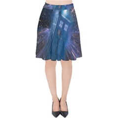 Doctor Who Tardis Velvet High Waist Skirt by danenraven