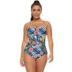 Flower Floral Background Painting Retro Full Coverage Swimsuit by danenraven