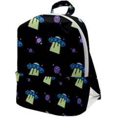 Galaxy Cosmos Rocket Spaceship Ufo Zip Up Backpack by Wegoenart