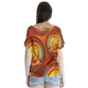 Shield Background Texture Pattern V-Neck Flutter Sleeve Top View2