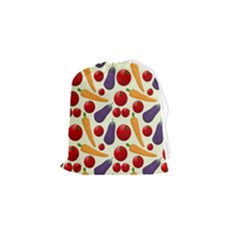 Vegetable Food Illustration Patterntexture Drawstring Pouch (small) by Wegoenart