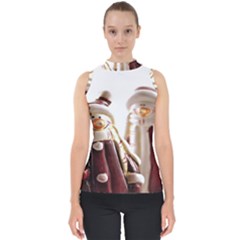 Christmas Figures 11 Mock Neck Shell Top by artworkshop