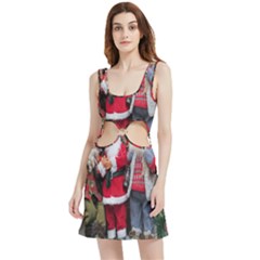 Santa On Christmas 1 Velvet Cutout Dress by artworkshop
