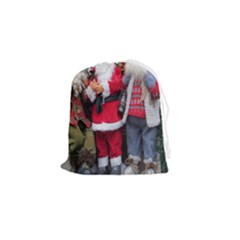 Santa On Christmas 3 Drawstring Pouch (small) by artworkshop