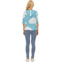 Clouds Blue Pattern Lightweight Drawstring Hooded Top View4