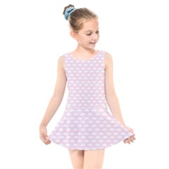 Little Clouds Pattern Pink Kids  Skater Dress Swimsuit by ConteMonfrey