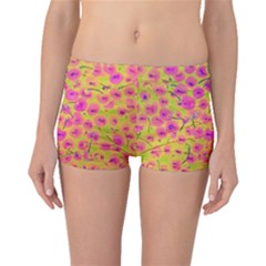 Cherries Fruit Food Neon Texture Fluorescent Boyleg Bikini Bottoms by Wegoenart