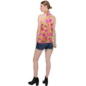 Cherries Fruit Food Neon Texture Fluorescent Halter Asymmetric Satin Top View2