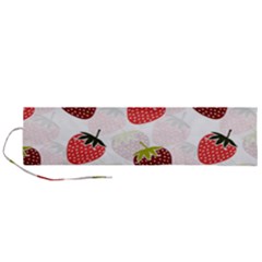 Strawberry Fruit Pattern Background Roll Up Canvas Pencil Holder (l) by Wegoenart