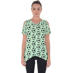 Pattern Ball Soccer Background Cut Out Side Drop Tee by Wegoenart