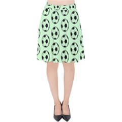 Pattern Ball Soccer Background Velvet High Waist Skirt by Wegoenart