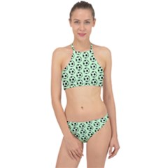 Pattern Ball Soccer Background Racer Front Bikini Set by Wegoenart