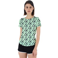 Pattern Ball Soccer Background Back Cut Out Sport Tee by Wegoenart