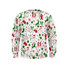 Christmas-seamless-green  Kids  Sweatshirt by nateshop