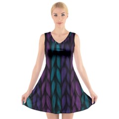 Background V-neck Sleeveless Dress by nateshop