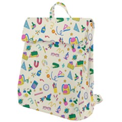 Pattern School Bag Pencil Triangle Flap Top Backpack by Ravend