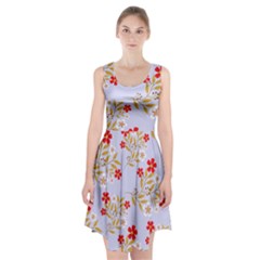 Nature Illustration Pattern Flower Floral Racerback Midi Dress by Ravend