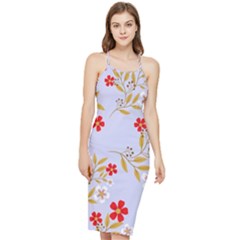 Nature Illustration Pattern Flower Floral Bodycon Cross Back Summer Dress by Ravend