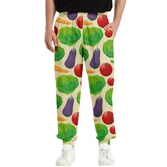 Food Illustration Pattern Texture Men s Elastic Waist Pants by Ravend