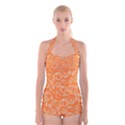 Illustration Abstract Pattern Seamless Boyleg Halter Swimsuit  View1