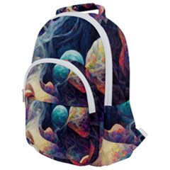 Quantum Physics Dreaming Lucid Rounded Multi Pocket Backpack by Ravend